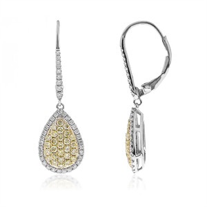 14K SI2 Yellow Diamond Gold Earrings (CIRARI) 9863EB