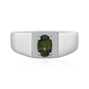 Ceylon Green Zircon Silver Ring 9967BL